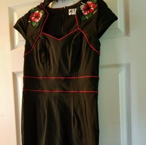 Hell Bunny Large retro pinup blackred dress